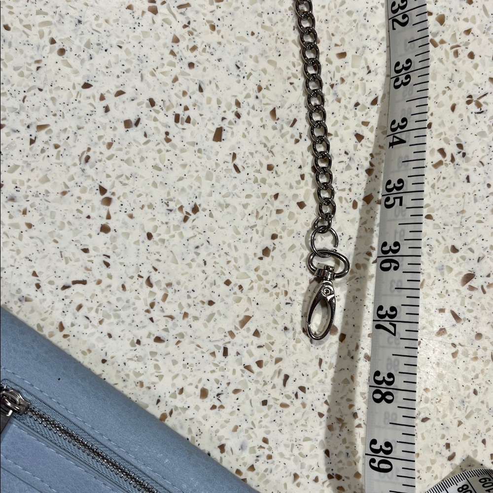 Jessica Simpson Light Blue 2 in 1 crossbody and clutch purse with Silver Accents - Picture 12 of 12